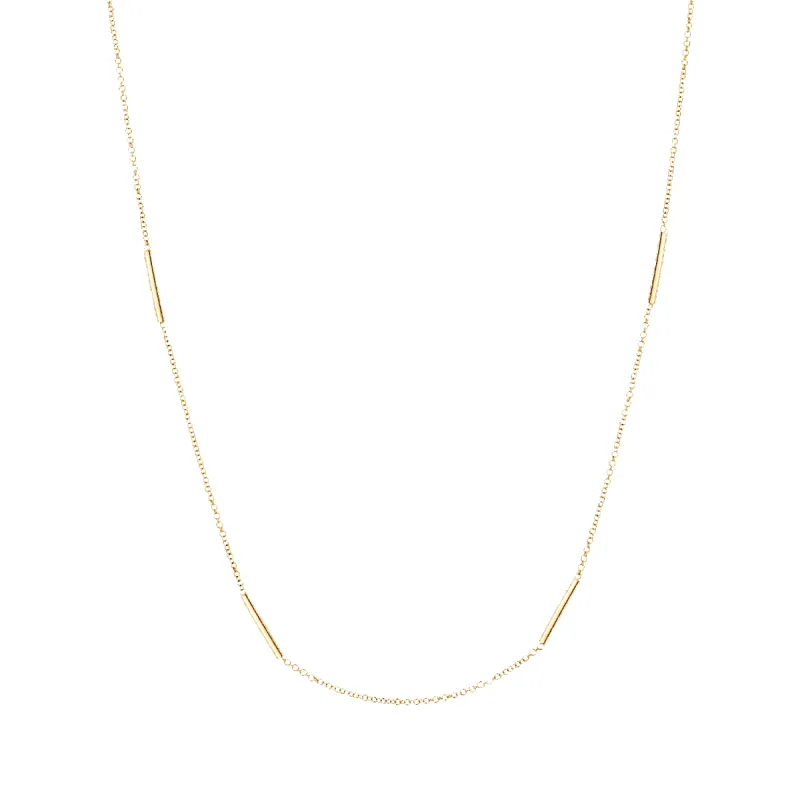 Dainty Bar Station Chain Necklace sold by Baby Gold