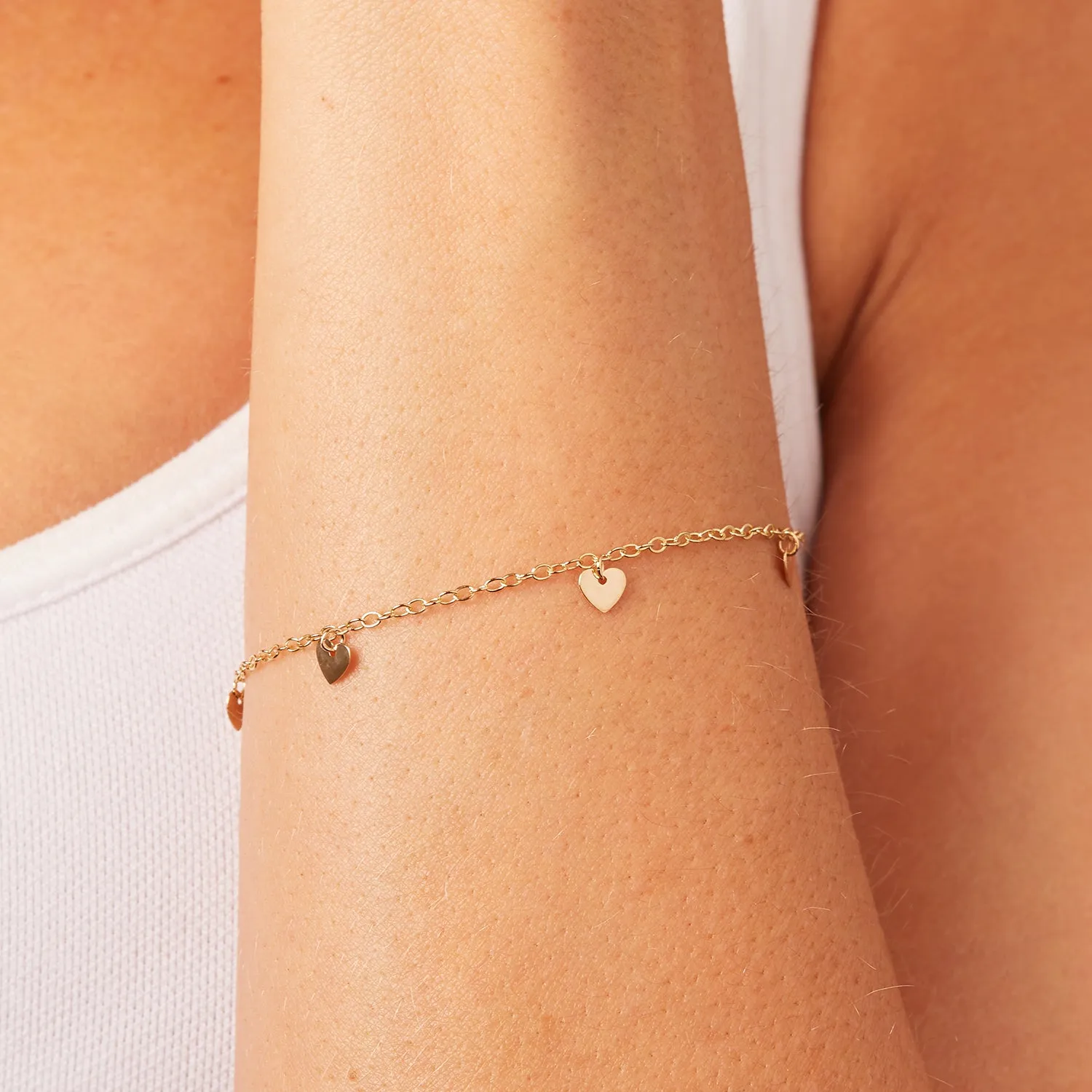 Heart Station Chain Bracelet sold by Baby Gold product image thumbnail 3