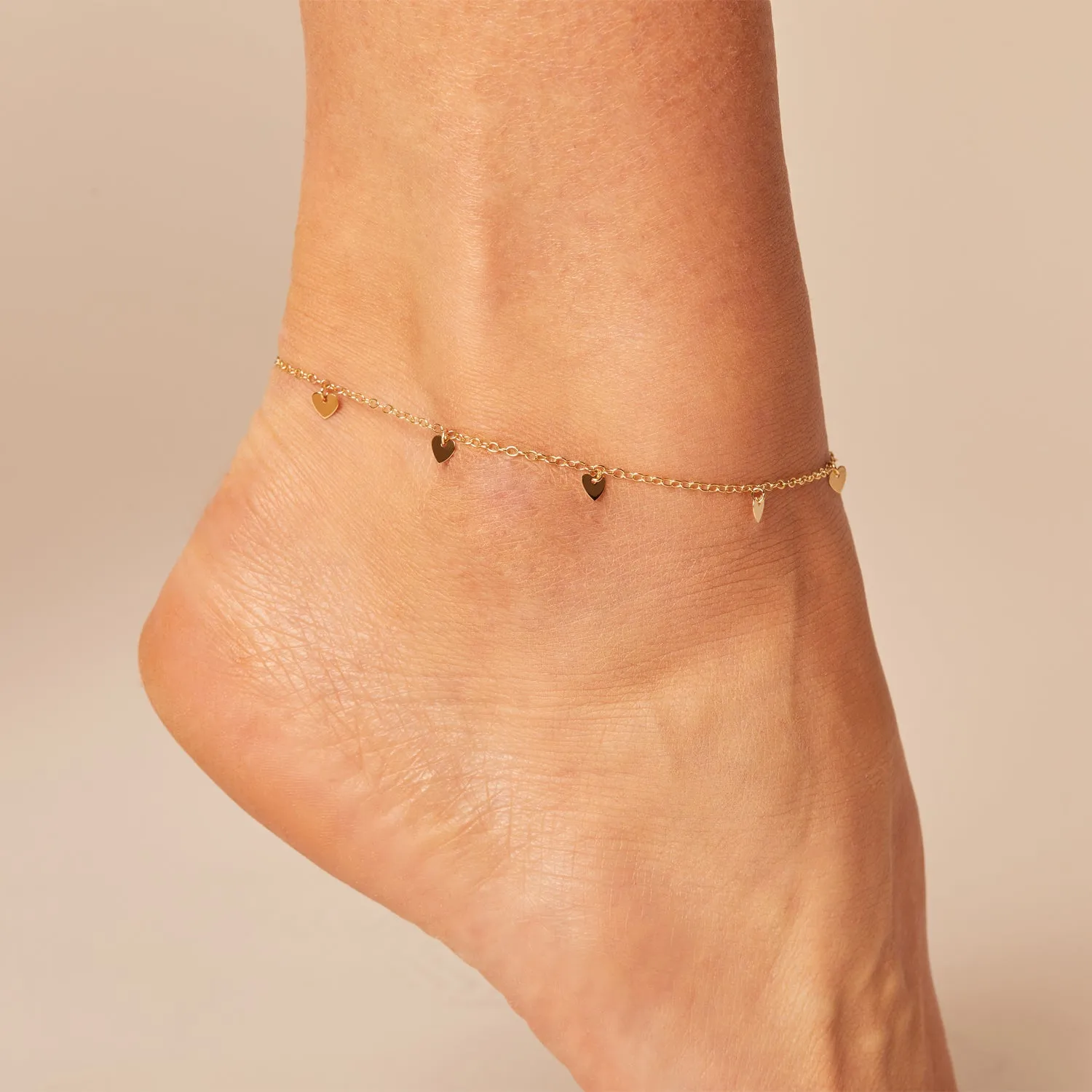 Heart Station Chain Anklet sold by Baby Gold product image thumbnail 3