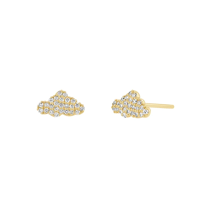 Glimmer Diamond Cloud Studs sold by Baby Gold