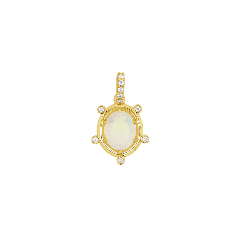 Opal and Diamond Halo Charm sold by Baby Gold