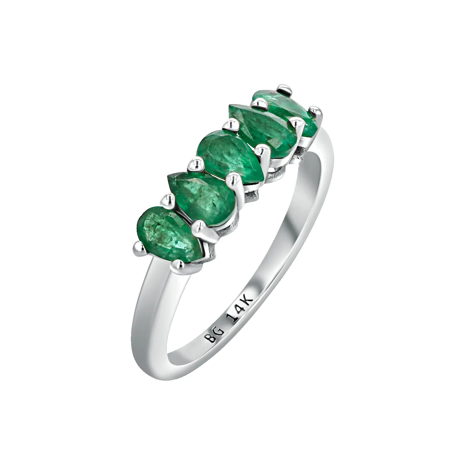 Pear Shape Emerald Half Eternity Band sold by Baby Gold product image thumbnail 3