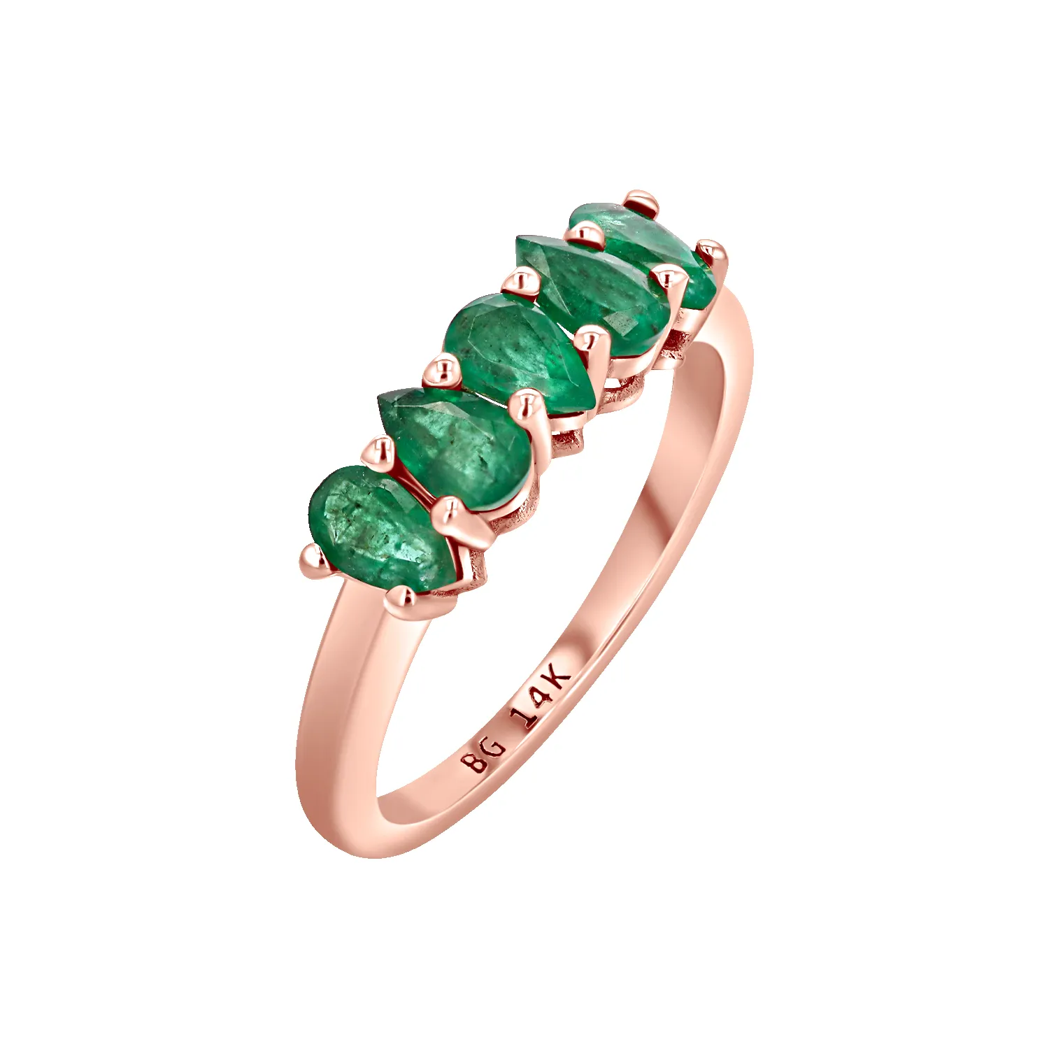 Pear Shape Emerald Half Eternity Band sold by Baby Gold product image thumbnail 2
