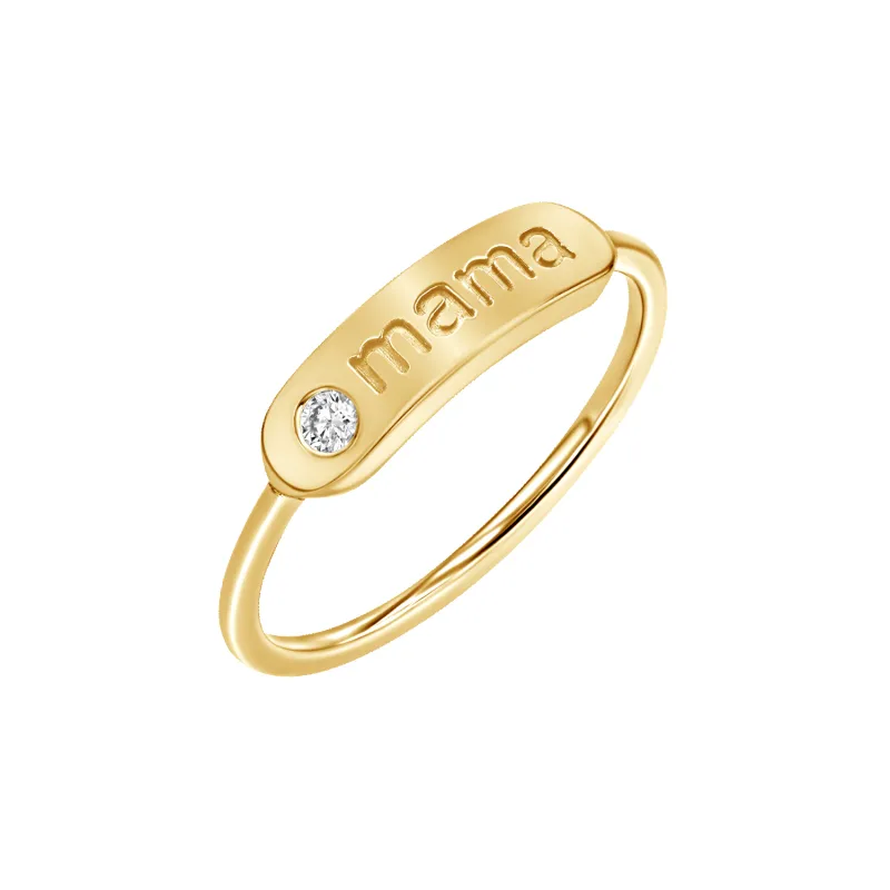 Diamond Bar Mama Ring sold by Baby Gold