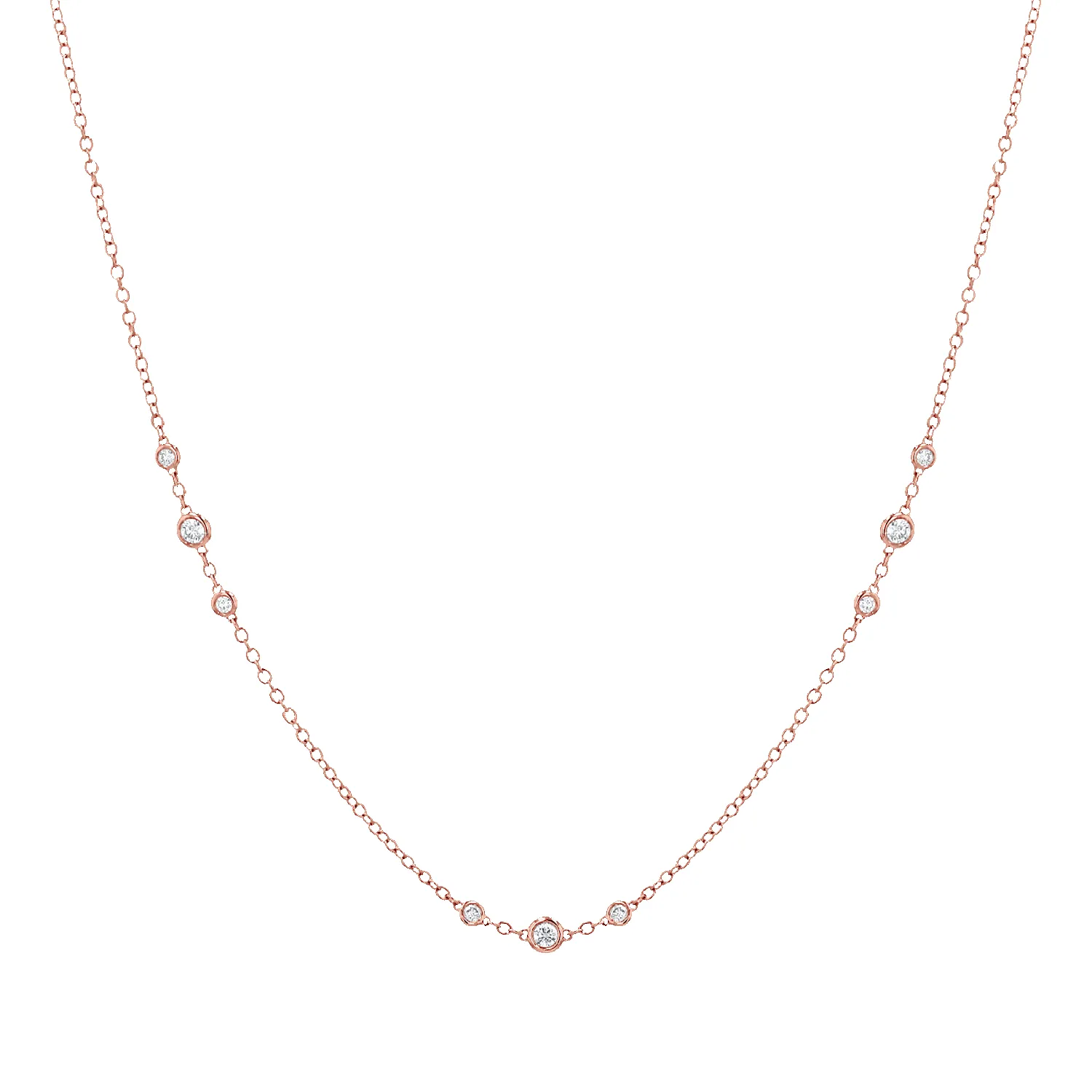 Graduated Diamond Trio Bezel Necklace sold by Baby Gold product image thumbnail 3