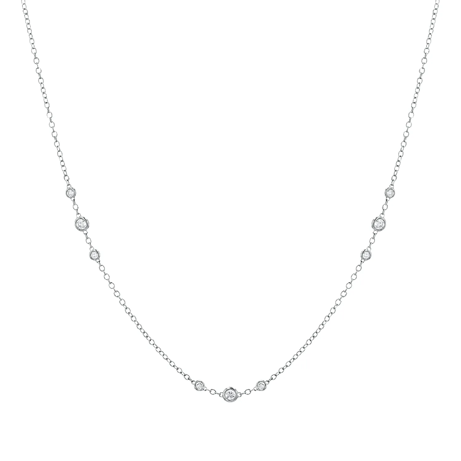 Graduated Diamond Trio Bezel Necklace sold by Baby Gold product image thumbnail 2