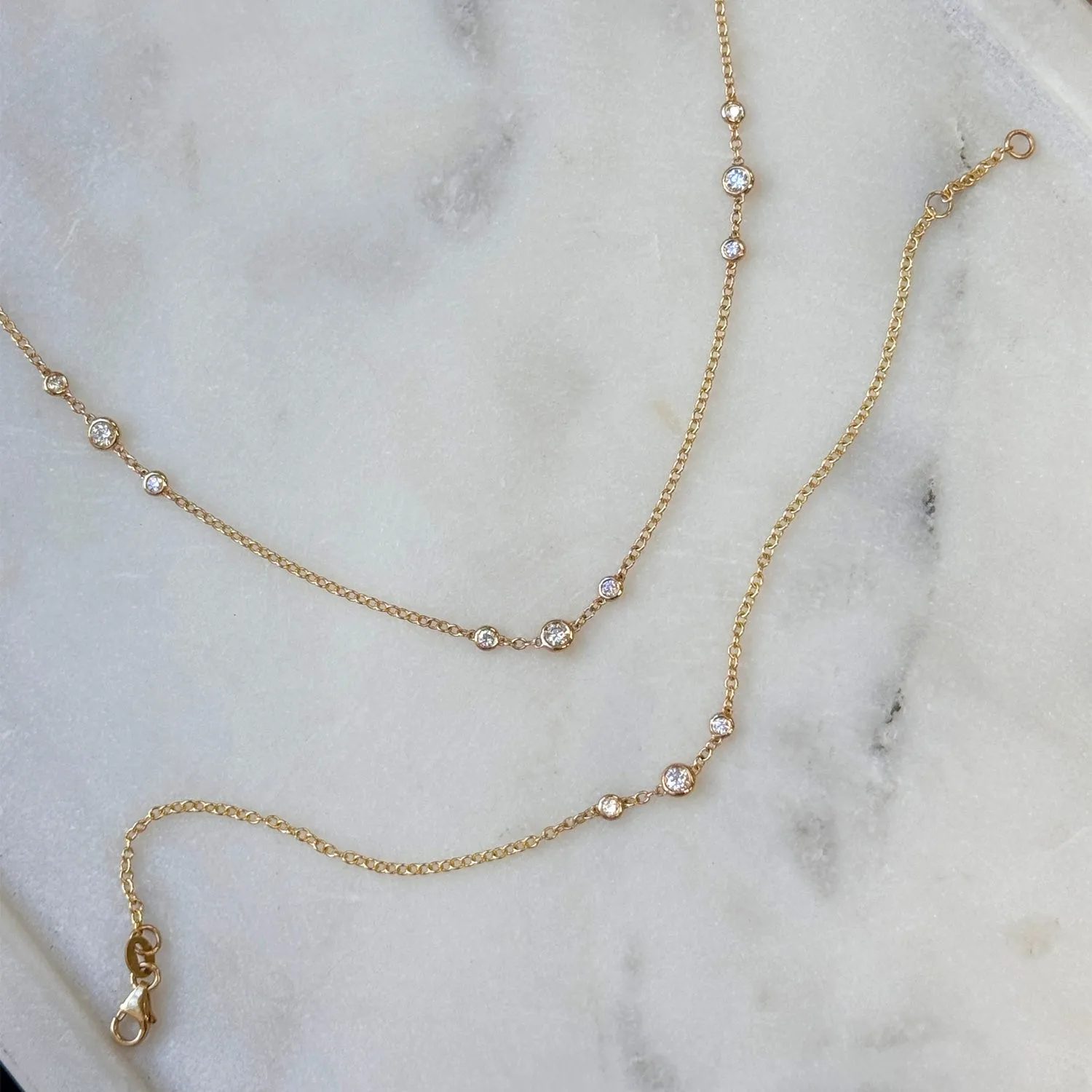 Graduated Diamond Trio Bezel Necklace sold by Baby Gold product image thumbnail 4