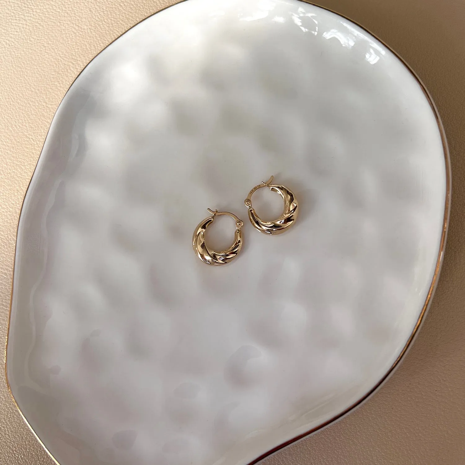 Petite Croissant Hoop Earrings sold by Baby Gold product image thumbnail 2