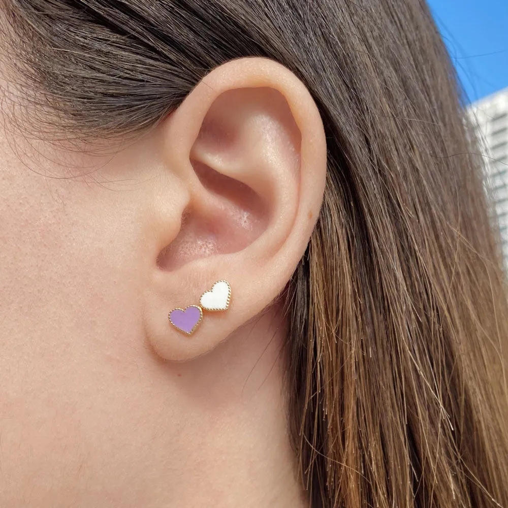 Enamel Heart Earrings sold by Baby Gold product image thumbnail 5