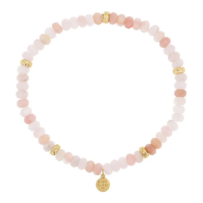 Peruvian Pink Opal Beaded Bracelet sold by Baby Gold