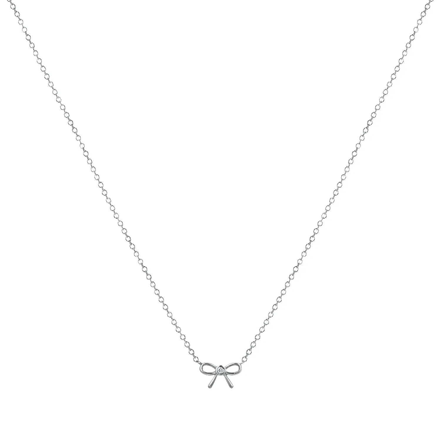 Dainty Diamond Bow Necklace sold by Baby Gold product image thumbnail 2
