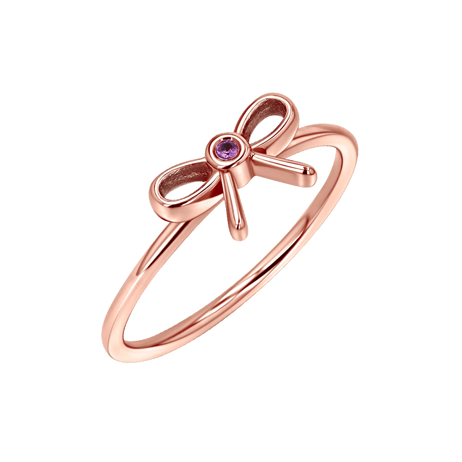 Dainty Pink Sapphire Bow Ring sold by Baby Gold product image thumbnail 3