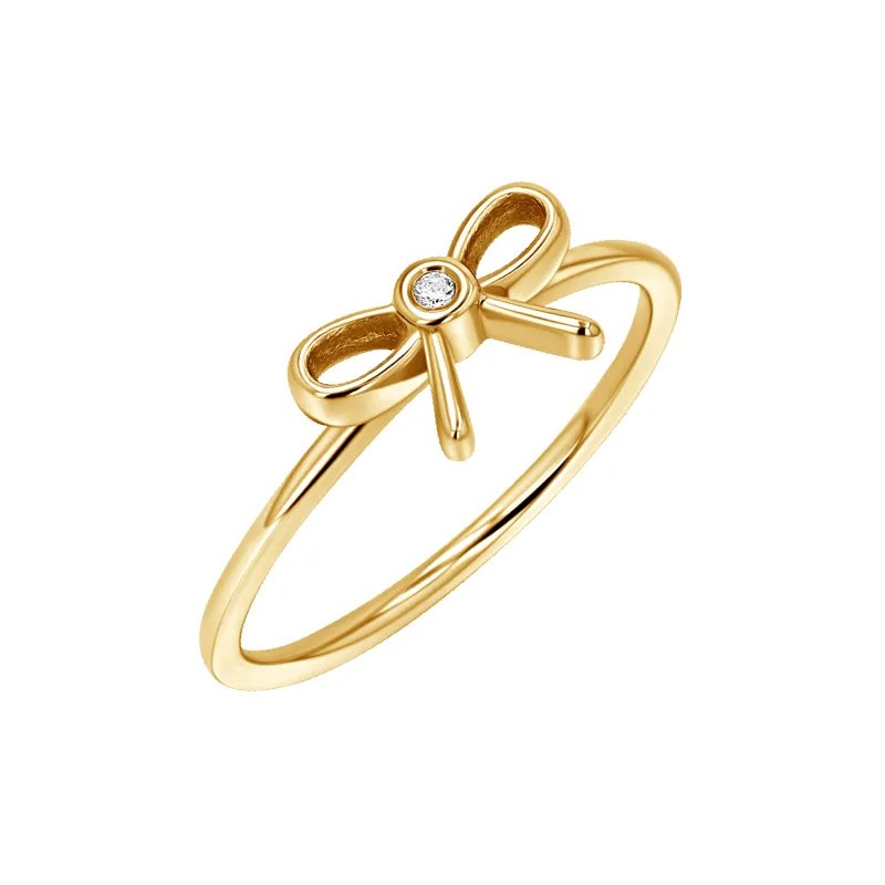 Dainty Diamond Bow Ring sold by Baby Gold