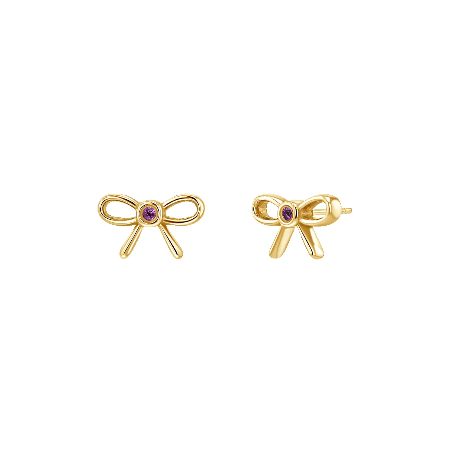Pink Sapphire Bow Earrings sold by Baby Gold