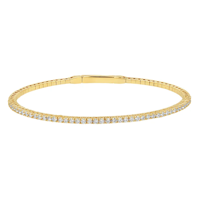 Flexible Diamond Tennis Bangle Bracelet sold by Baby Gold