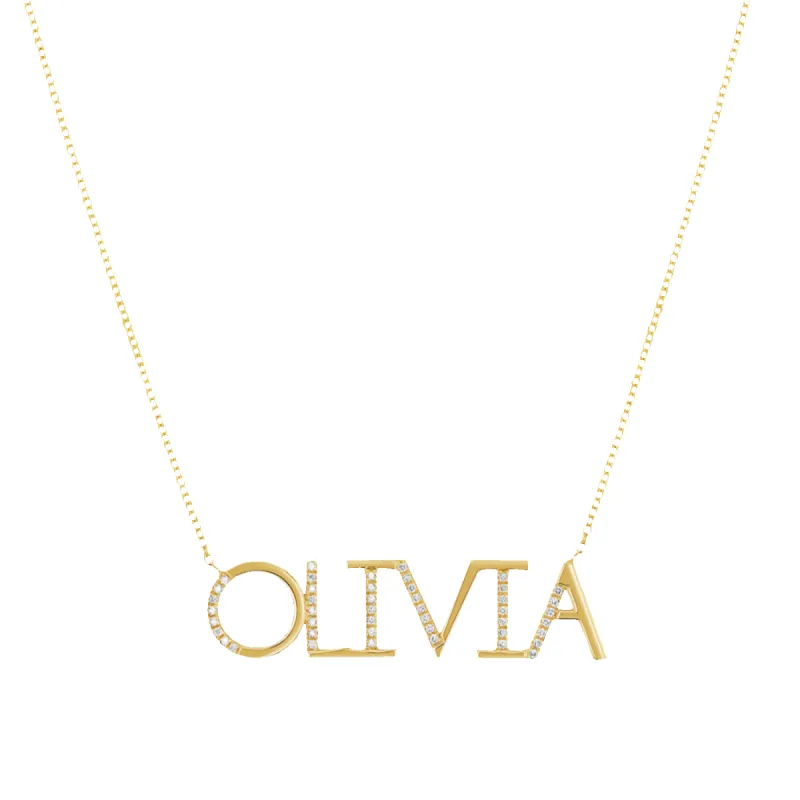 Diamond Sprinkle Name Necklace sold by Baby Gold