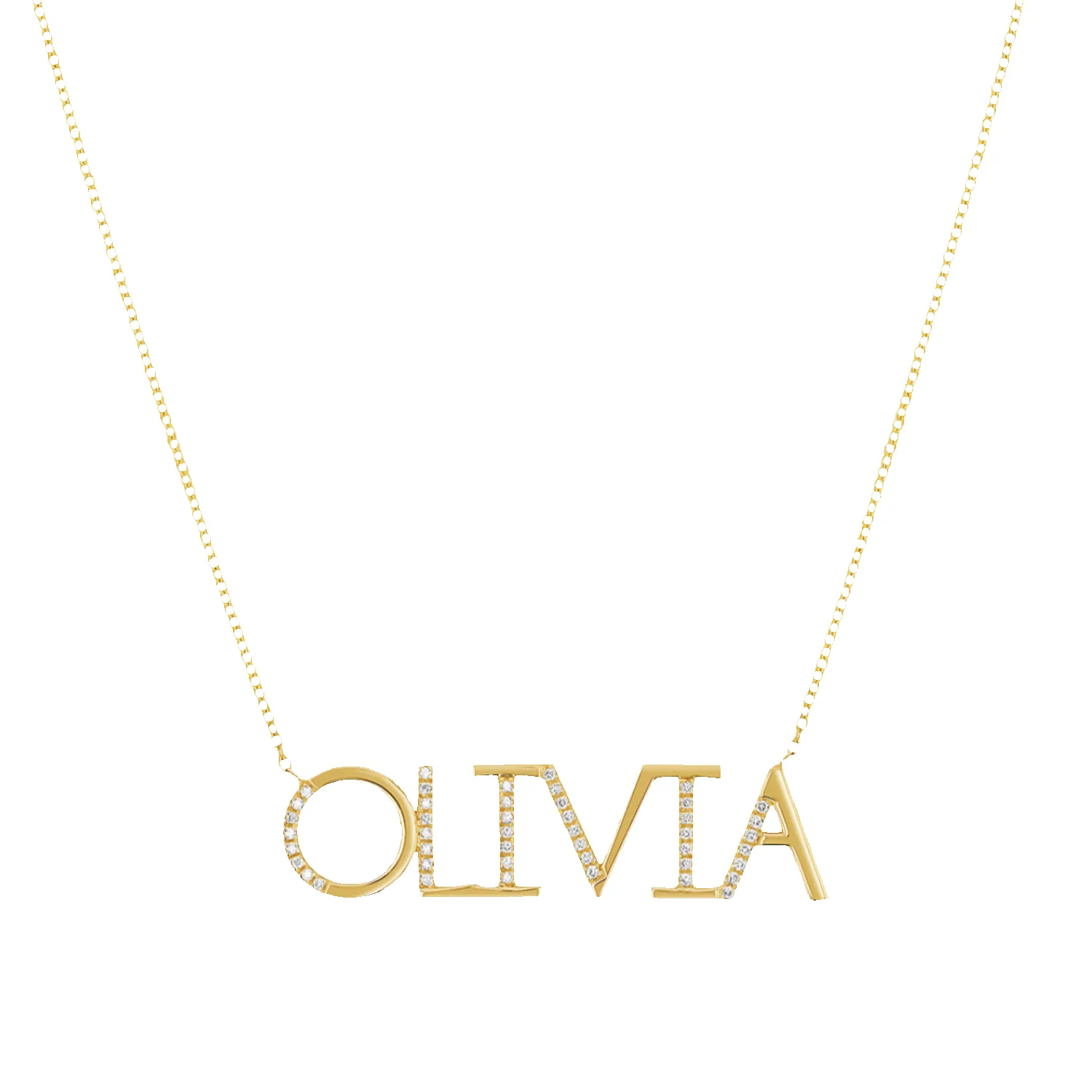 Diamond Sprinkle Name Necklace sold by Baby Gold