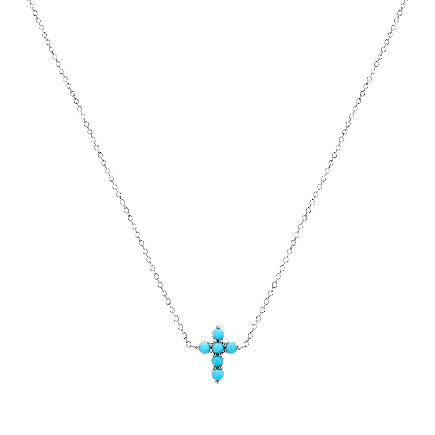 Mini Turquoise Cross Necklace sold by Baby Gold product image thumbnail 2