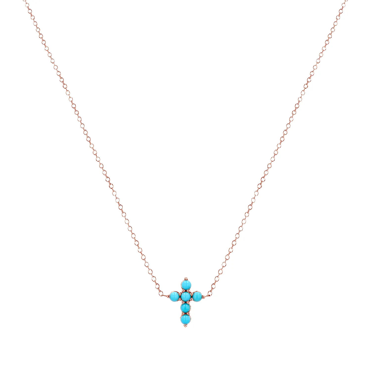 Mini Turquoise Cross Necklace sold by Baby Gold product image thumbnail 3