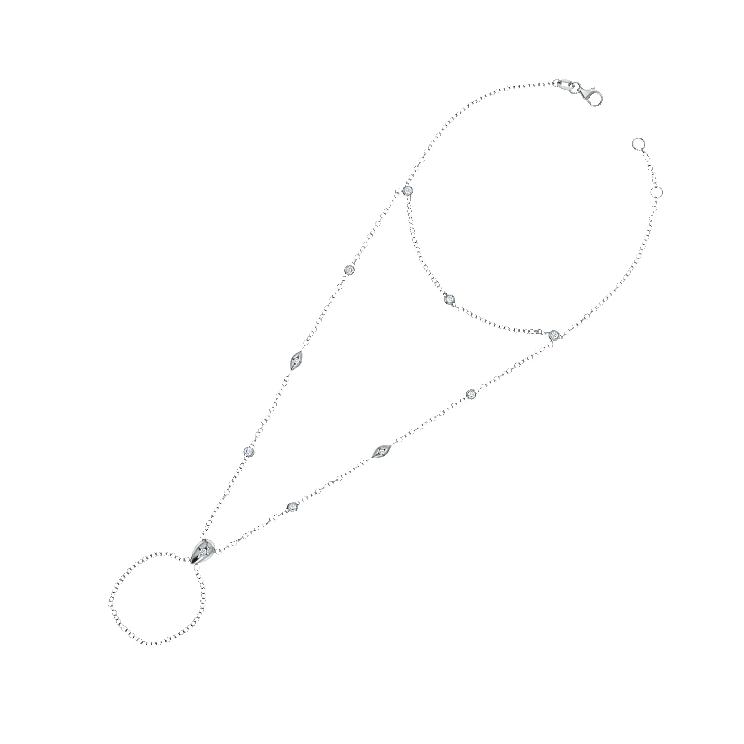 Diamond Starset Teardrop Bezel Hand Chain sold by Baby Gold product image thumbnail 2