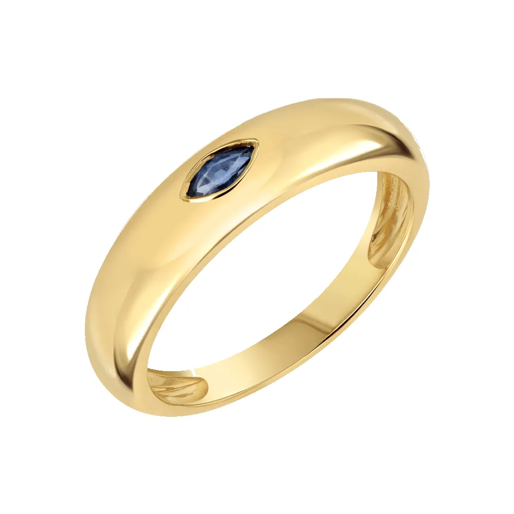 Marquise Blue Sapphire Dome Ring sold by Baby Gold