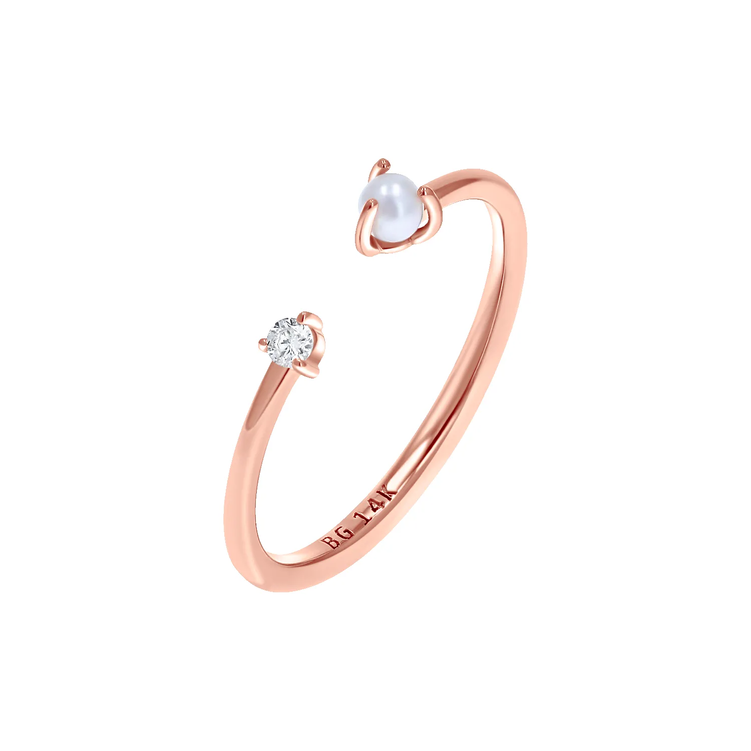 Luna Diamond and Pearl Ring sold by Baby Gold product image thumbnail 3