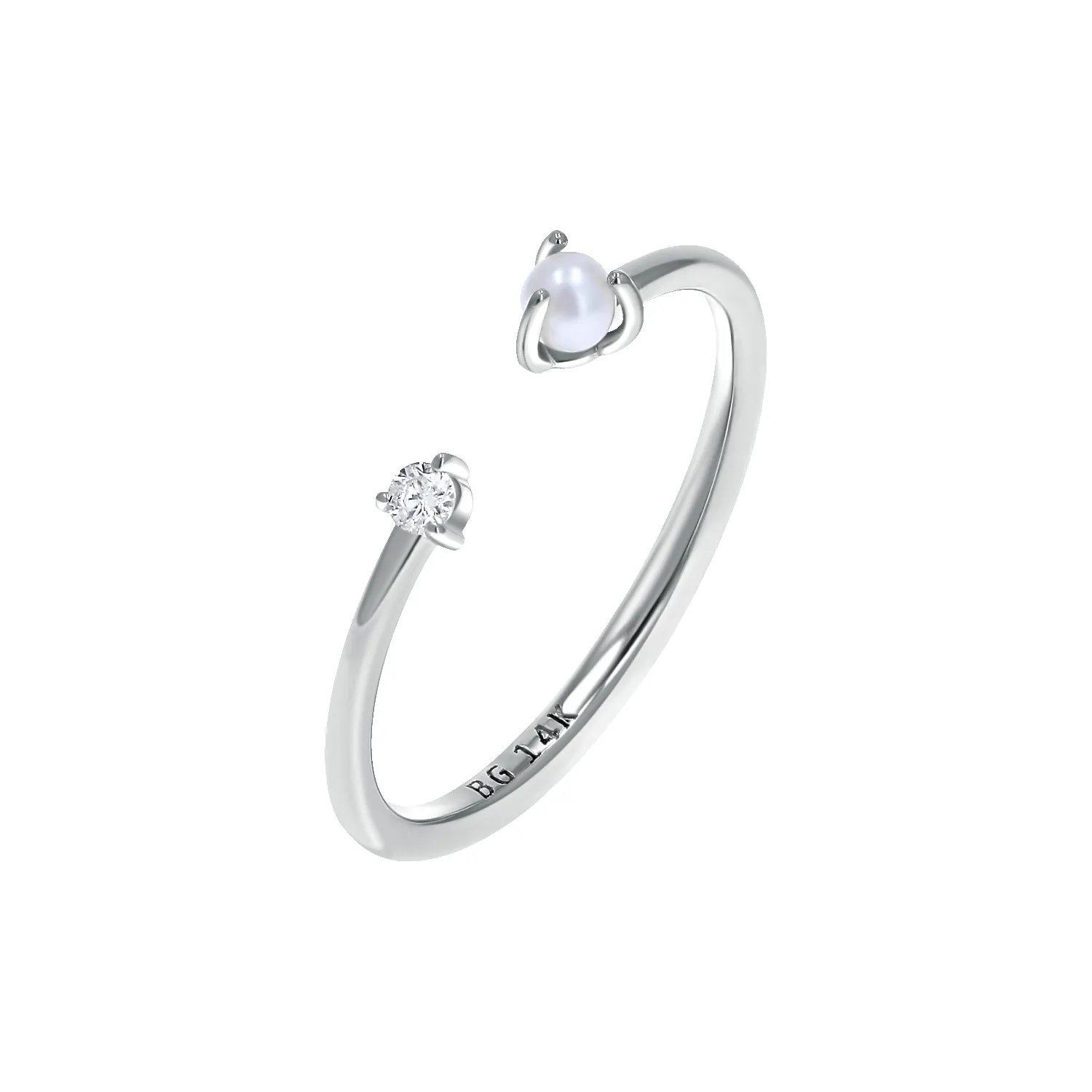 Luna Diamond and Pearl Ring sold by Baby Gold product image thumbnail 2