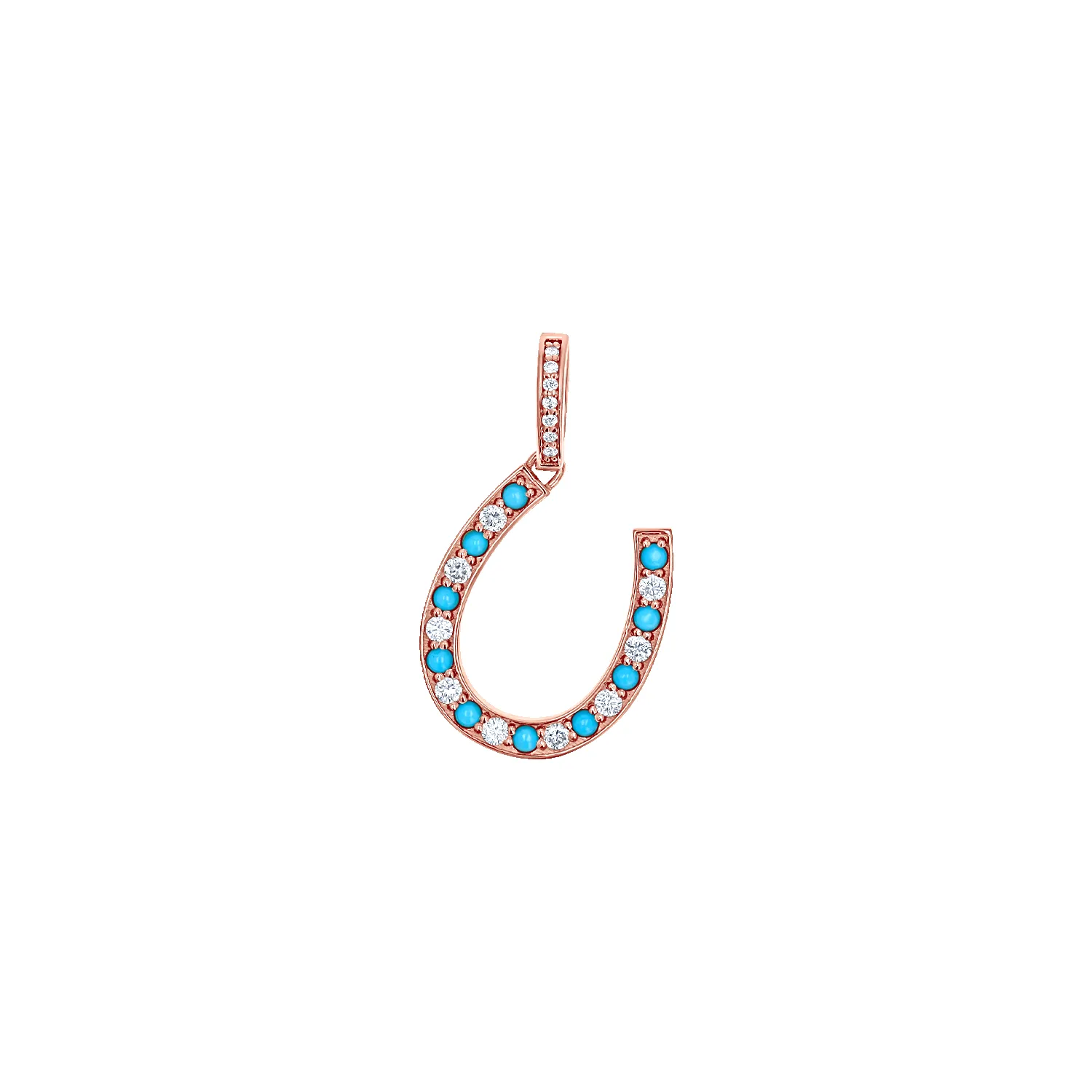 Diamond and Turquoise Lucky Horseshoe Charm sold by Baby Gold product image thumbnail 3