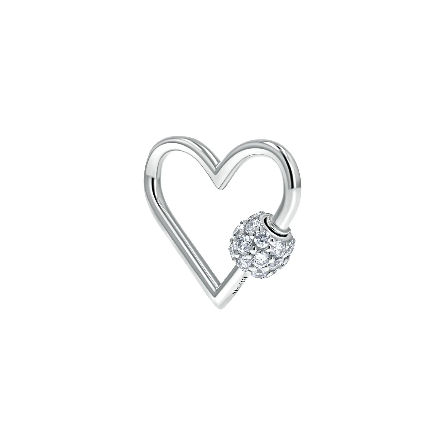 Diamond Heart Carabiner Connector Charm sold by Baby Gold product image thumbnail 2