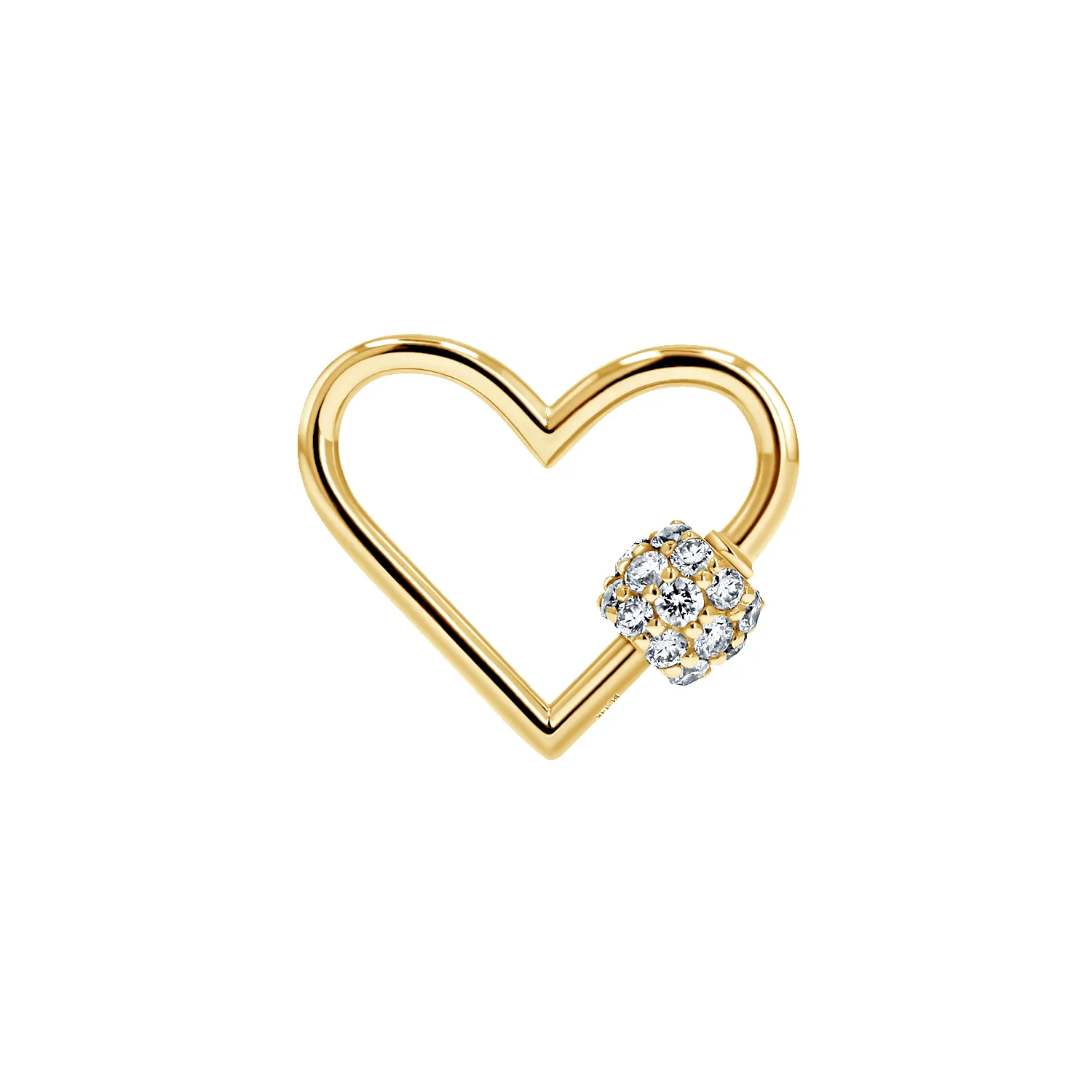 Diamond Heart Carabiner Connector Charm sold by Baby Gold product image thumbnail 4
