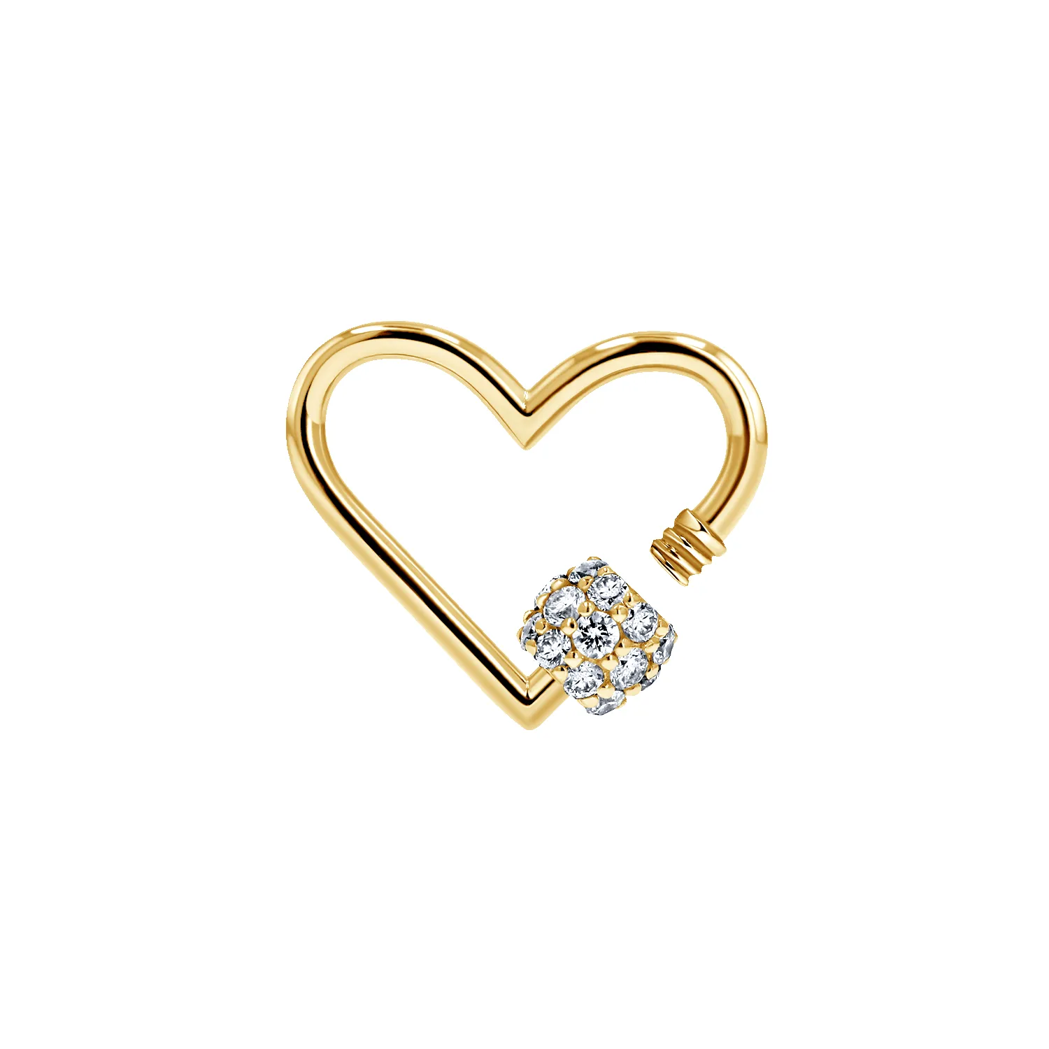 Diamond Heart Carabiner Connector Charm sold by Baby Gold product image thumbnail 5