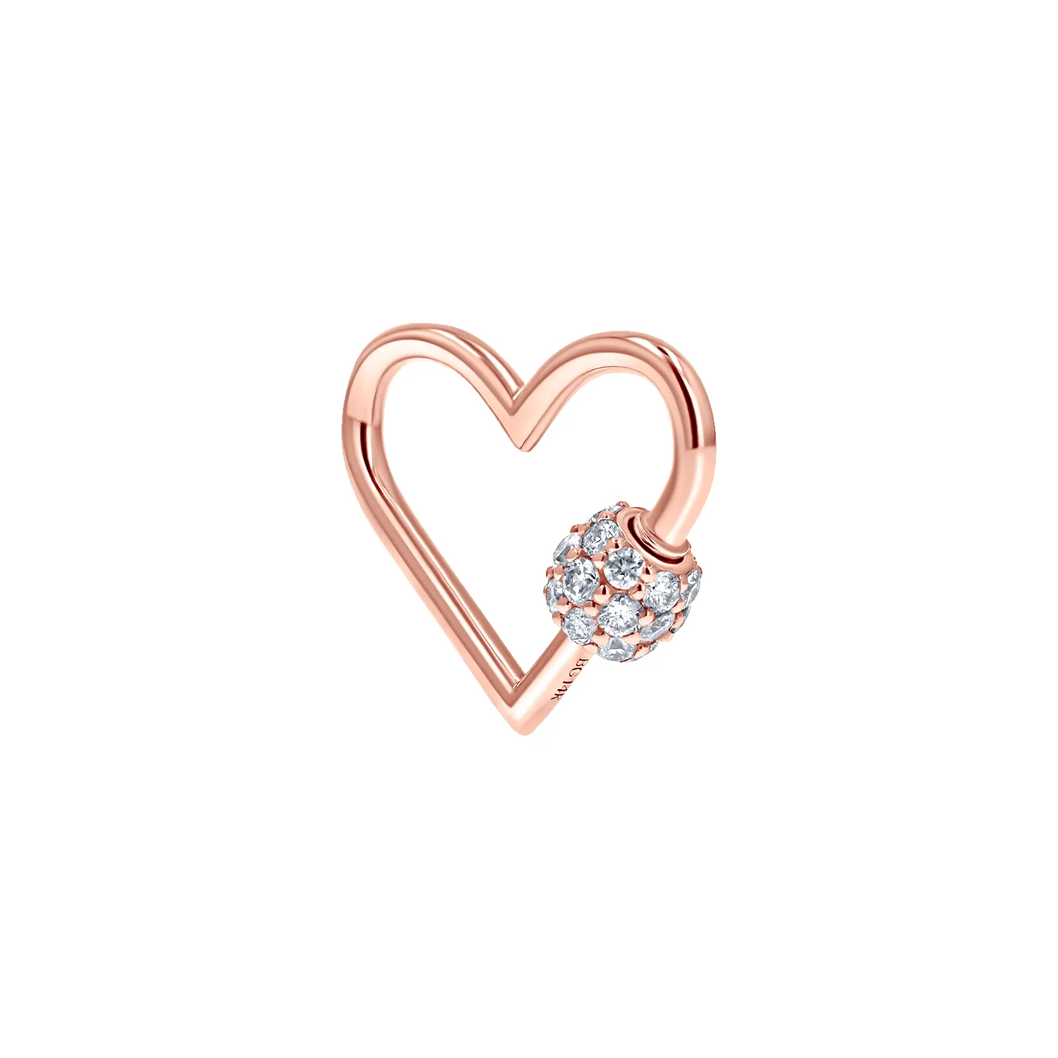 Diamond Heart Carabiner Connector Charm sold by Baby Gold product image thumbnail 3