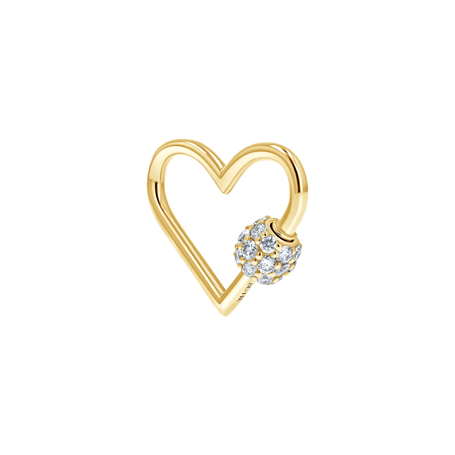 Diamond Heart Carabiner Connector Charm sold by Baby Gold