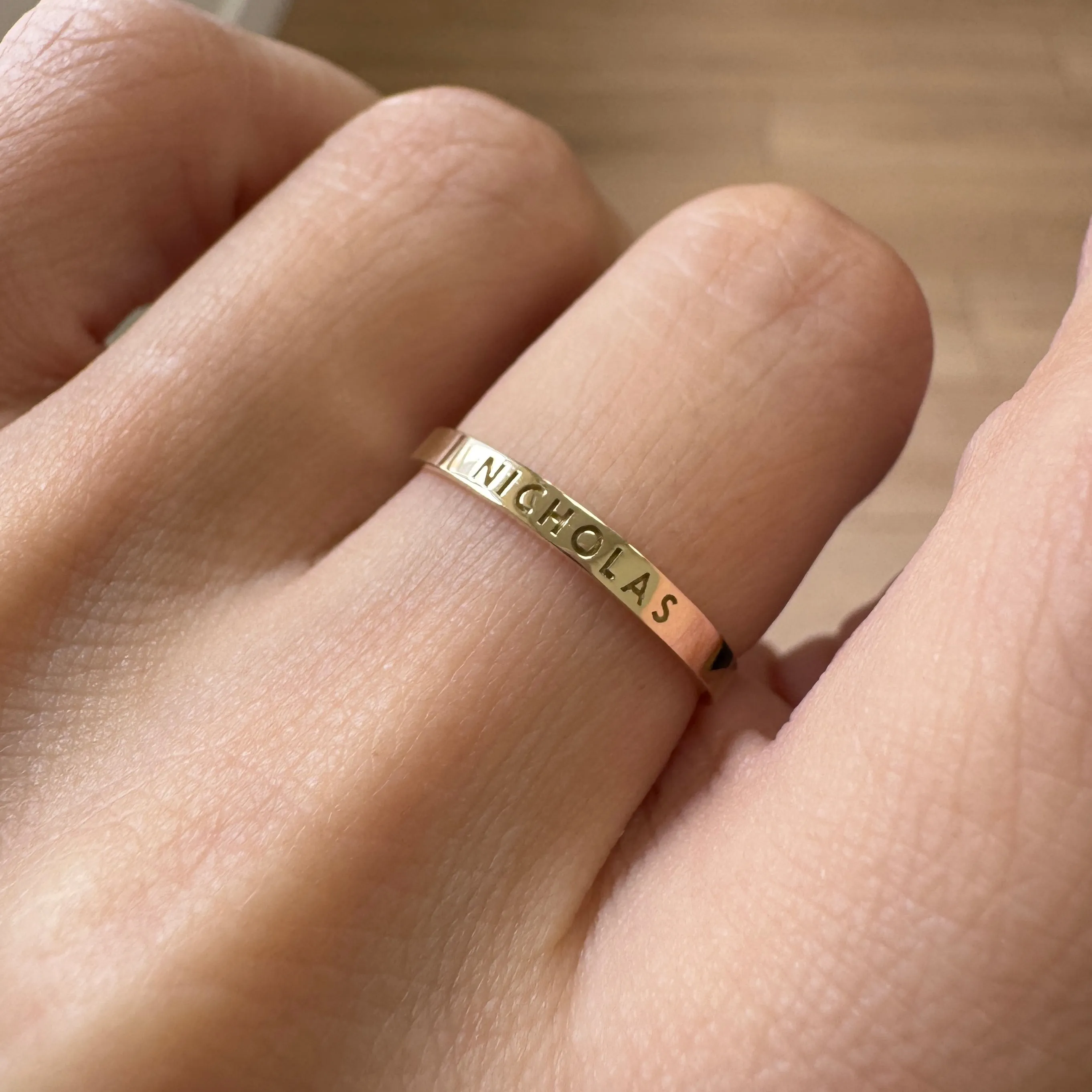 Custom Engravable Stacking Band sold by Baby Gold product image thumbnail 4