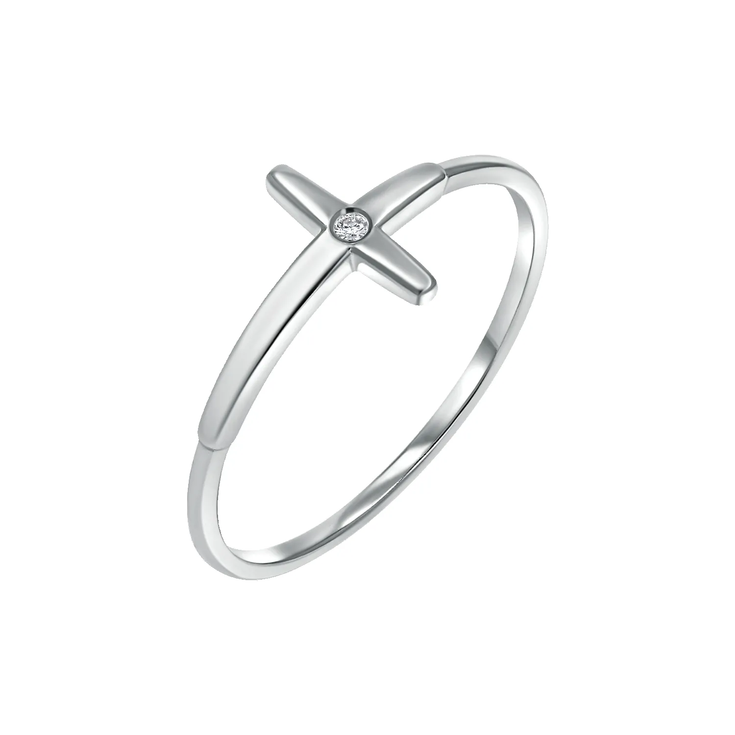 Sculptural Diamond Center Cross Ring sold by Baby Gold product image thumbnail 2
