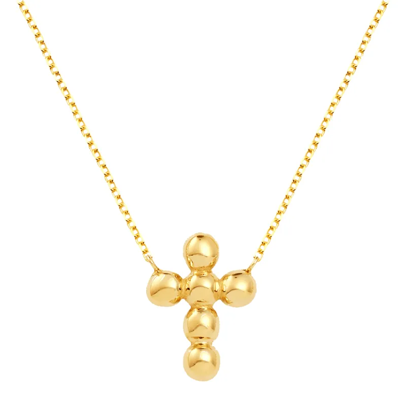 Bubble Cross Necklace sold by Baby Gold
