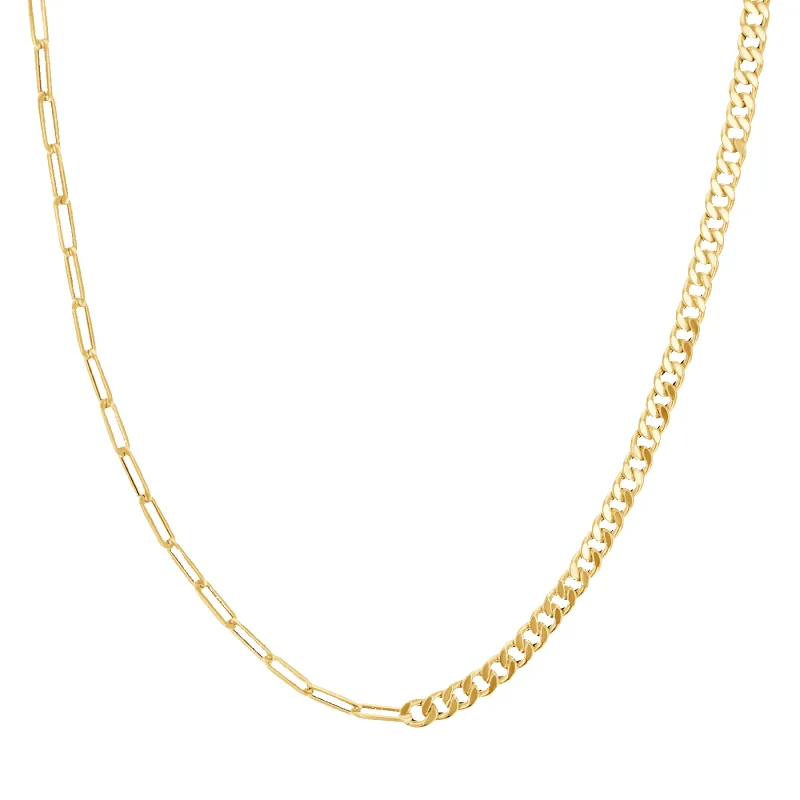 Split Curb Paper Clip Chain Necklace sold by Baby Gold