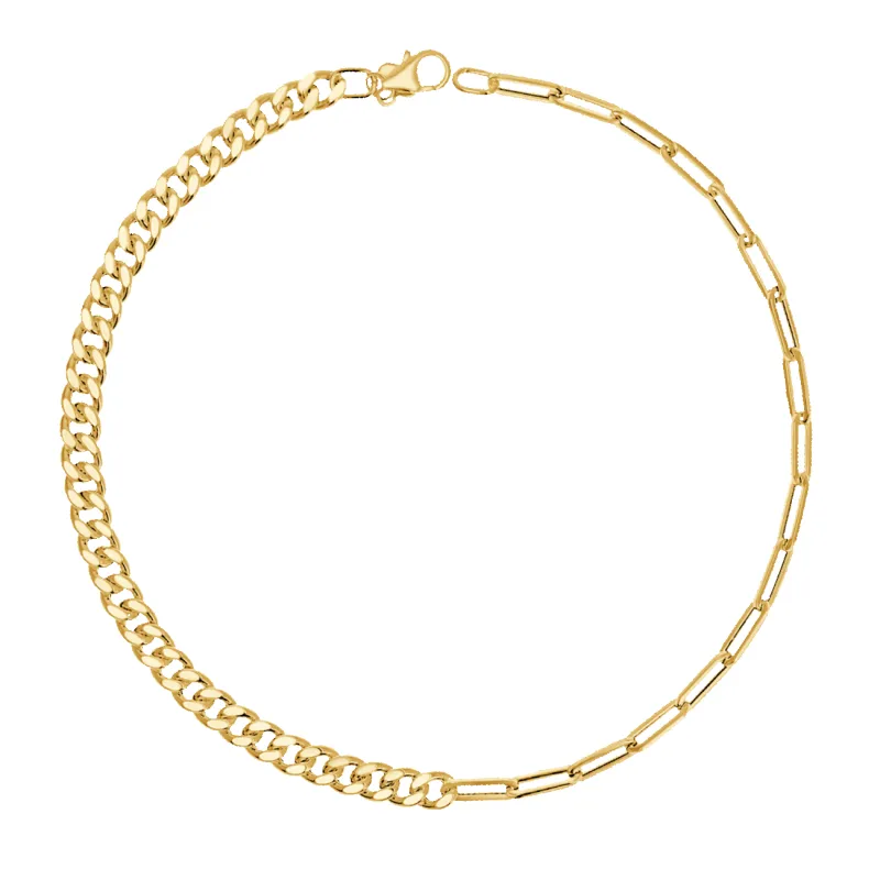 Split Curb Paper Clip Chain Anklet sold by Baby Gold