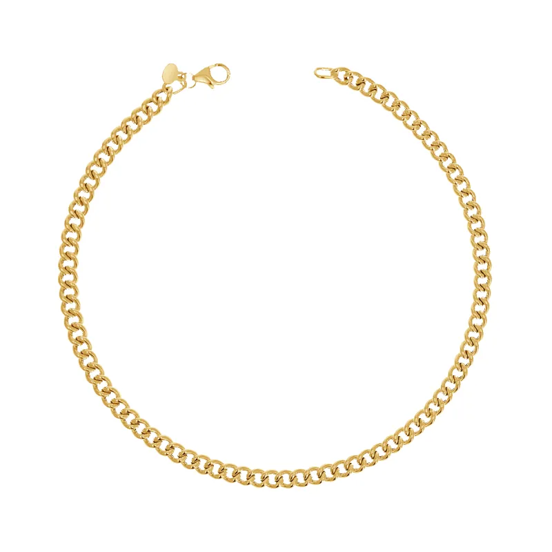 14K Signature Curb Chain Anklet sold by Baby Gold