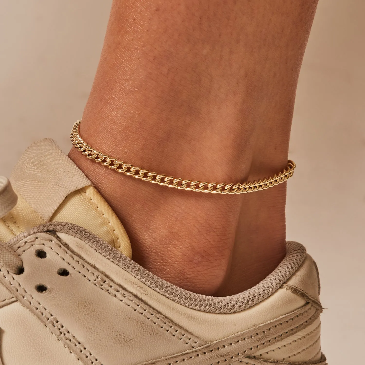14K Signature Curb Chain Anklet sold by Baby Gold product image thumbnail 2