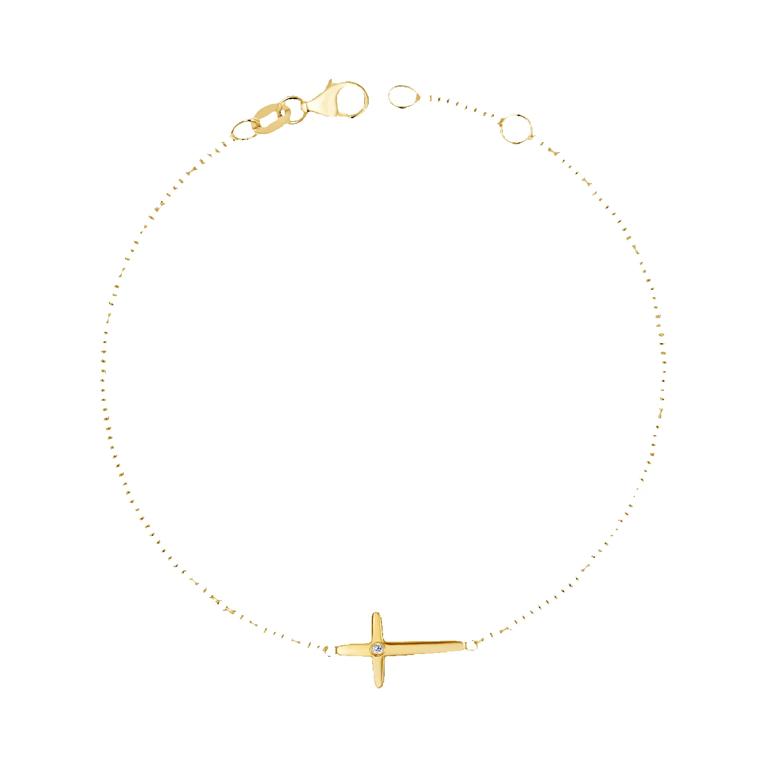 Sculptural Diamond Cross Bracelet sold by Baby Gold