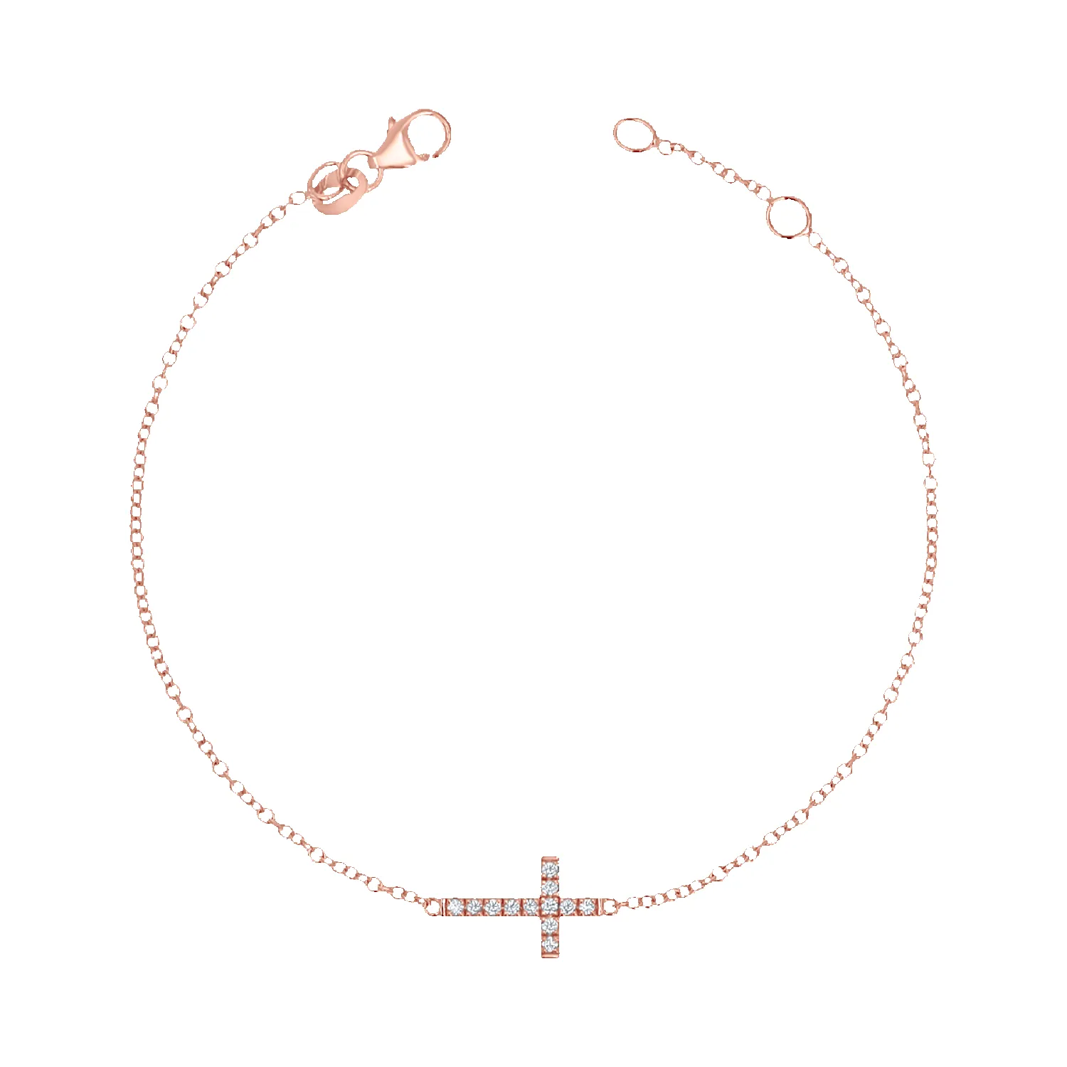 Grace Pave Diamond Cross Bracelet sold by Baby Gold product image thumbnail 3