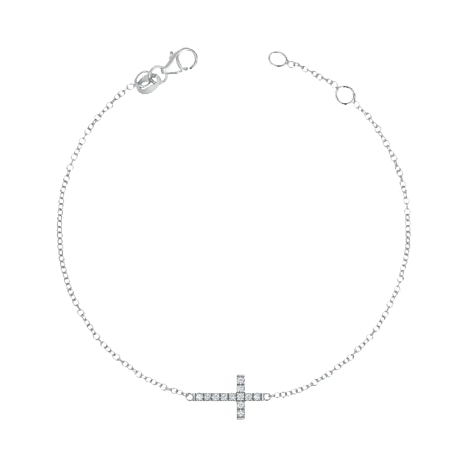 Grace Pave Diamond Cross Bracelet sold by Baby Gold product image thumbnail 2