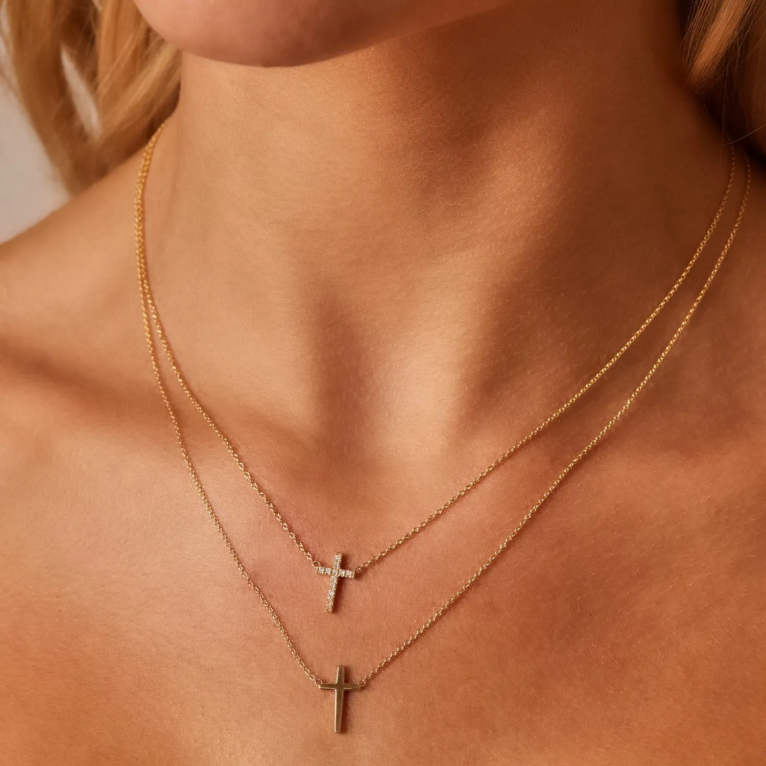 Grace Pave Diamond Cross Necklace sold by Baby Gold product image thumbnail 4