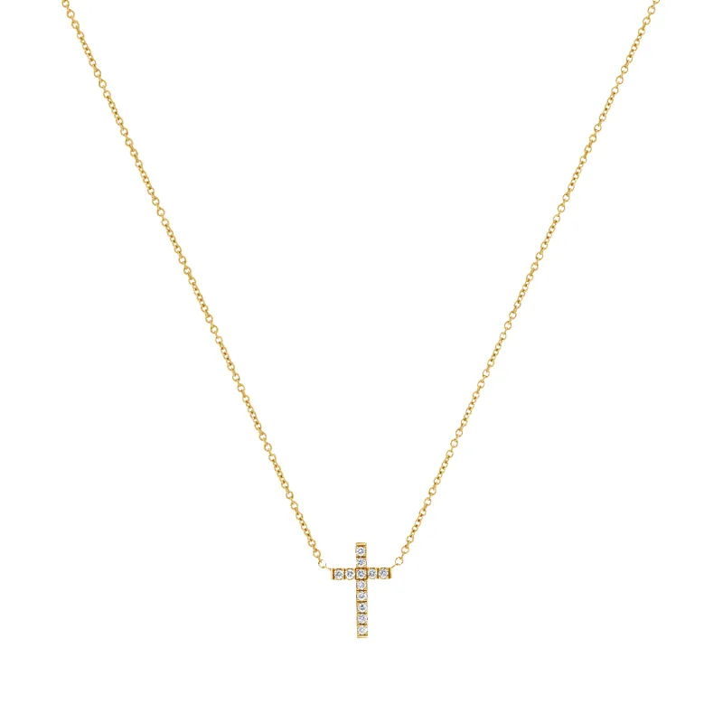 Grace Pave Diamond Cross Necklace sold by Baby Gold