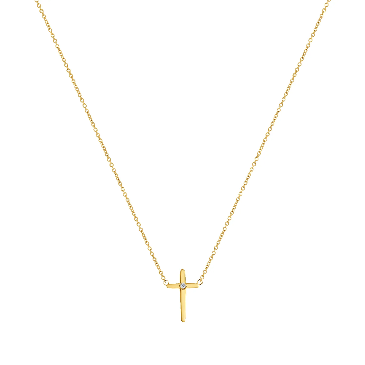 Sculptural Diamond Cross Necklace sold by Baby Gold