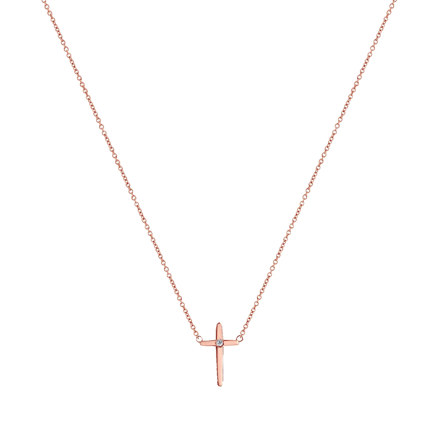 Sculptural Diamond Cross Necklace sold by Baby Gold product image thumbnail 3
