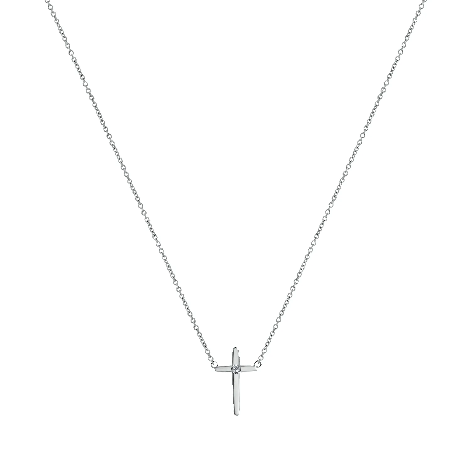 Sculptural Diamond Cross Necklace sold by Baby Gold product image thumbnail 2