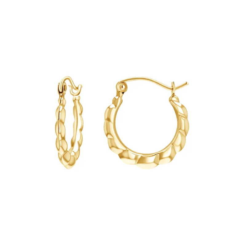 Puff Scallop Hoop Earrings sold by Baby Gold