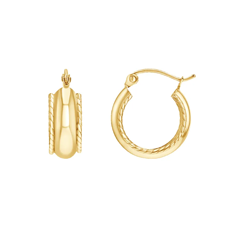 Rope Edge Chunky Hoops sold by Baby Gold